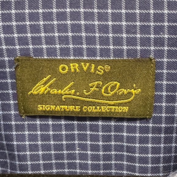 Orvis Men’s Navy Check Button-Down Shirt | 100% Cotton | Size L - Picture 2 of 4